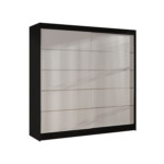 Šatní skříň BASTI IV šířka 200 cm – černá/bílá