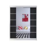 Šatní skříň CAMINO V šířka 150 cm – bílá/černá