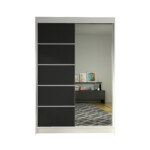 Šatní skříň LINO III šířka 120 cm – bílá/černá