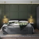 Ložnice ZANDER 1 s postelí 160×200 cm, dub carbon