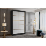 Šatní skříň VIGO IV 100 cm – černá/bílá