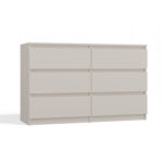Komoda Malva 6 zásuvek 120 – béžová