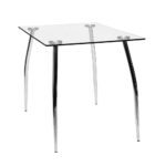 Jídelní stůl LATRAN, kov/sklo