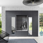 Předsíňová stěna AMI 17 – se zrcadlem Grafit Grafit