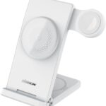 Nillkin PowerTrio 3v1 Bezdrátová Nabíječka MagSafe pro Apple Watch White (MFI)