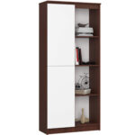 Regál R80 1D 4P – wenge/bílá