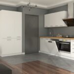 Kuchyně TAPANY 240 + 100 cm, korpus: bílá, dvířka: bílá perlička