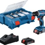 BOSCH Professional Vrtačka GSB 18V-45 + 63 dílná sada příslušenství 0.615.A50.07G (2 × 2 Ah)