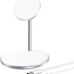 ChoeTech 2-in-1 Wireless Charger Holder (for iPhone MagSafe + AirPods) White