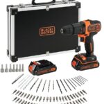 BLACK+DECKER Vrtačka s příklepem AKU 18V v kufru s příslušenstvím 80 ks BDCHD18BAFC-QW (2×1,5 Ah)